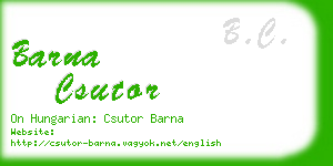 barna csutor business card